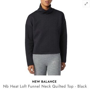 New Balance Black Quilted Funnel Neck Top